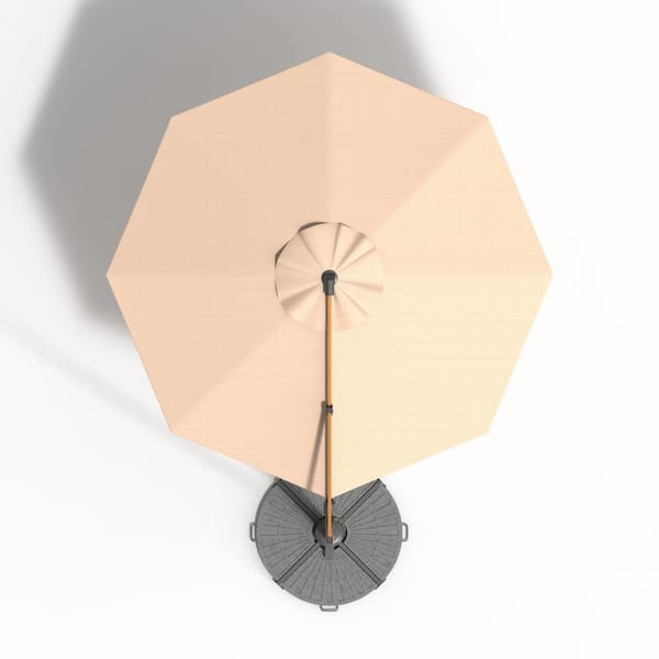 10 ft. Aluminum Round Cantilever Umbrella, Outdoor Patio Umbrella in Beige for Garden Deck Pool Patio