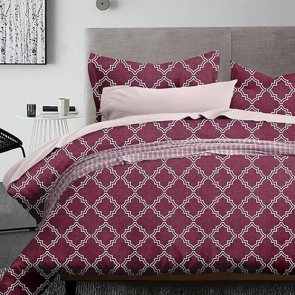 Shatex 4-Piece Brushed Microfiber Bedding Sheet Set-Fade and Stain Resistant  Ultra Soft Polyester -King, Red