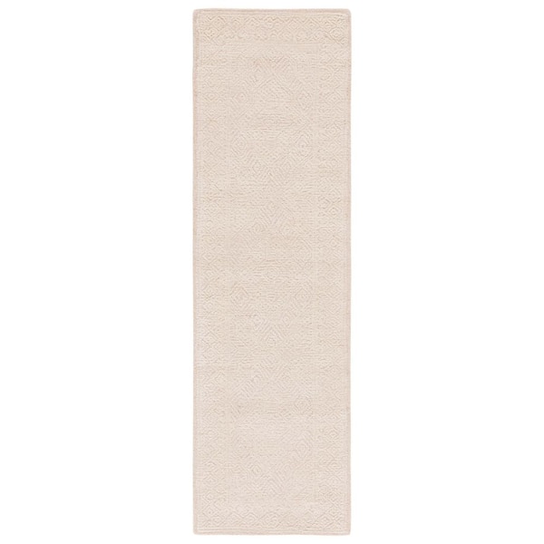 SAFAVIEH Textural 2 ft. x 8 ft. Beige/Blush Monochrome Ornate Runner Rug
