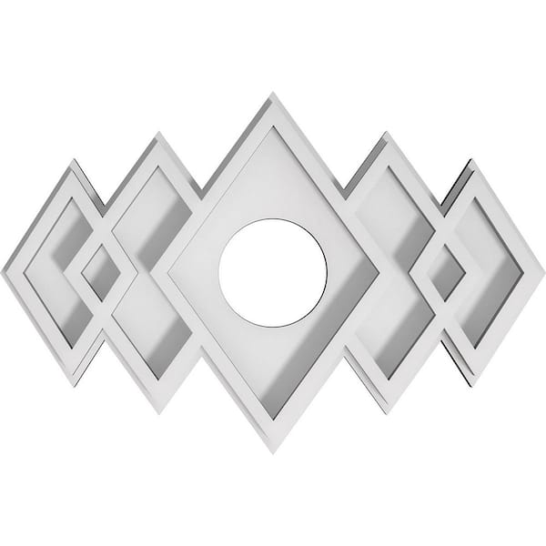 Ekena Millwork 1 in. P X 10 in. W X 6-5/8 in. H X 2 in. ID Zoe Architectural Grade PVC Contemporary Ceiling Medallion