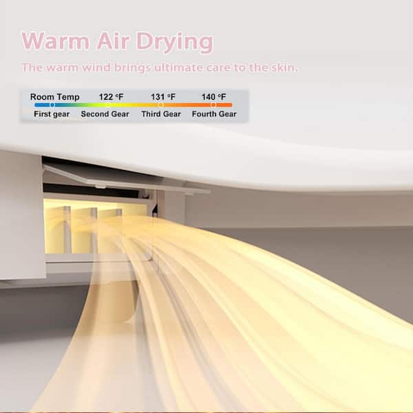 1.28 GPF Auto Open Close Seat Elongated Smart Bidet Toilet in Pink with Foot Sensor Flush Heated Seat Night Light