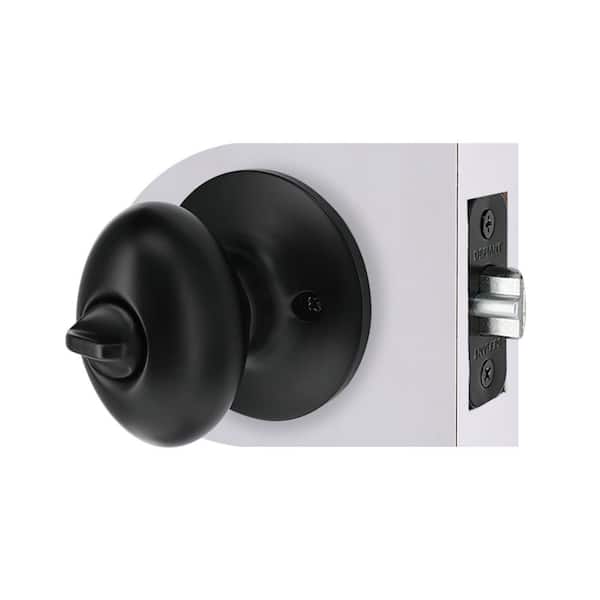 Defiant - Oval Matte Black Keyed Entry Door Knob