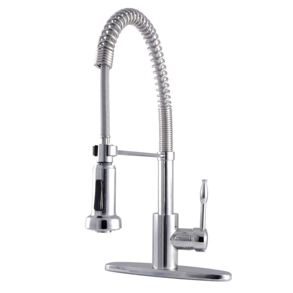 Kingston Brass Nustudio SingleHandle PreRinse Pull Down Sprayer Kitchen Faucet in Polished