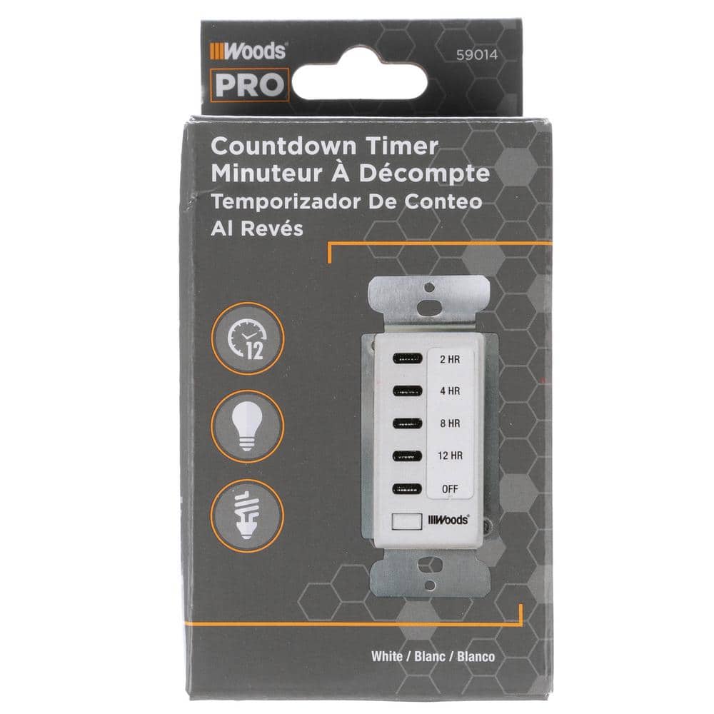 White 12-Hour In-Wall Digital Countdown Timer