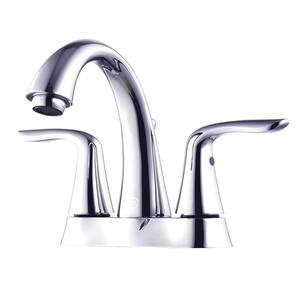 Allura 4-Inch Centerset Bathroom Faucet - 2-Handle Polished Chrome With Drain, ADA Compliant 1.2 GPM