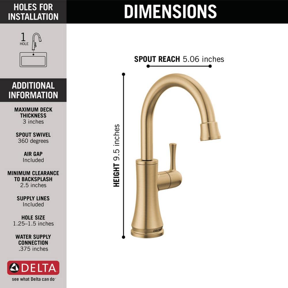 Sleek European-Inspired Champagne Bronze Single Hole Bathroom Faucet