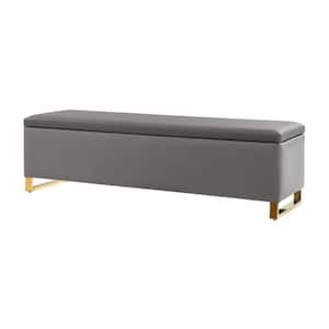 Gaston Grey Modern Storage Bench with Ottomans