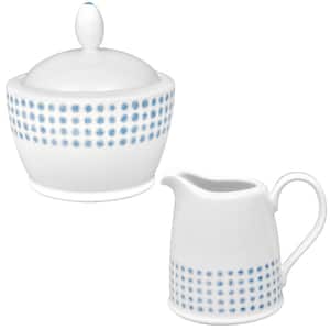 Blue Hammock (Blue) Porcelain Sugar and Creamer Set
