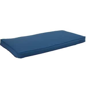 41 in. x 18 in. Rectangle Outdoor Bench or Porch Swing Cushion in Blue