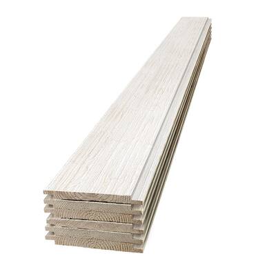1 in. x 8 in. x 6 ft. Barn Wood White Shiplap Pine Board (6-Pack)