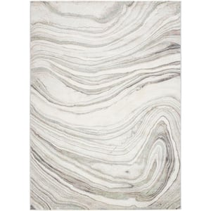 Roma Light Gray Abstract 5 ft. x 7 ft. Indoor Area Rug