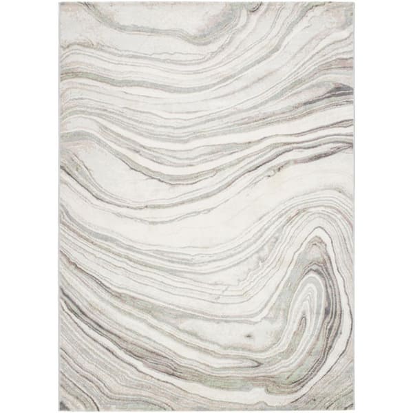 Livabliss Roma Light Gray Abstract 9 ft. x 12 ft. Indoor Area Rug