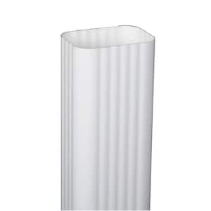 2 in. x 3 in. x 10 ft. White Vinyl Downspout