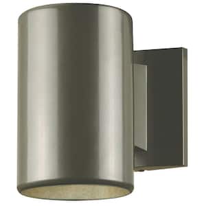 1-Light Polished Graphite on Steel Cylinder Outdoor Wall Lantern Sconce