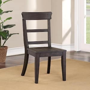 Nalley Antique Black Wood Dining Side Chair (Set of 2)