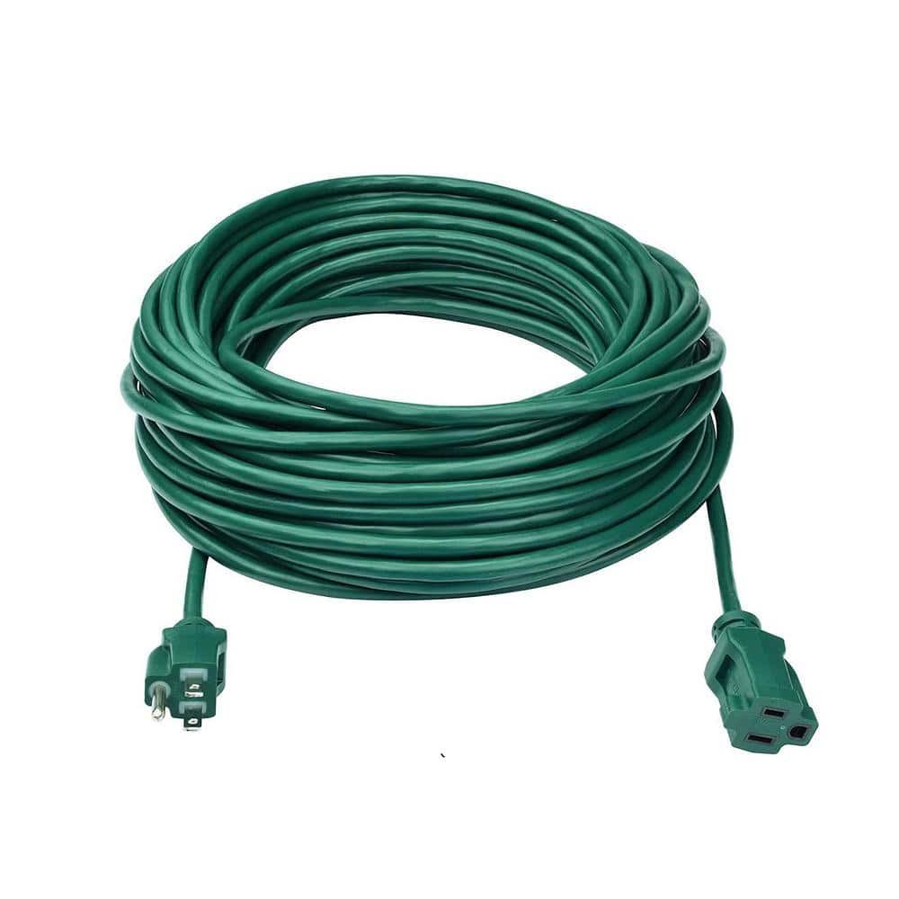 80 ft. 10A 16 / 3 SJTW Outdoor Extension Cord 3-Prong Grounded Plug Weather Resistant in Green for Lawn and Garden Cable price history on PriceWatchPro