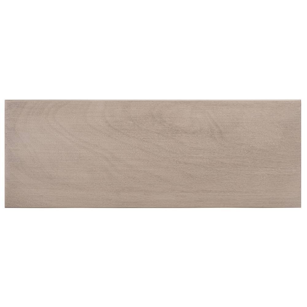 Greige Wood 2-Drawer Console Table with Storage