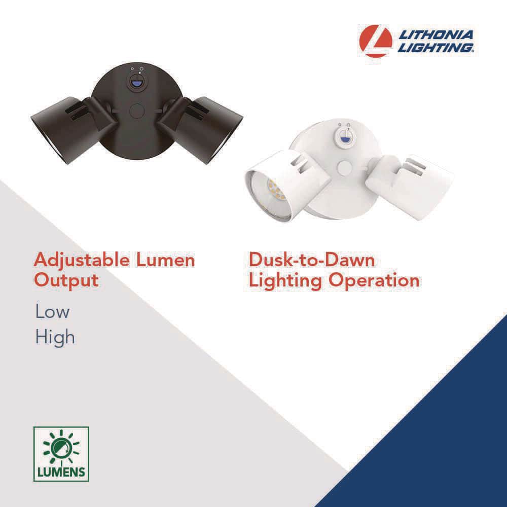 Bronze Dual Head LED Outdoor Security Flood Light