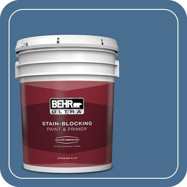 BEHR ULTRA 5 gal. #M510-5 Sailors Bay Extra Durable Flat Interior Paint & Primer