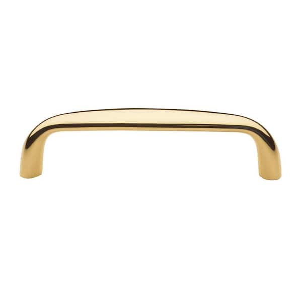 Baldwin Oval 3 5 In Center To Center Polished Brass Cabinet Pull 4480 030 Bin The Home Depot