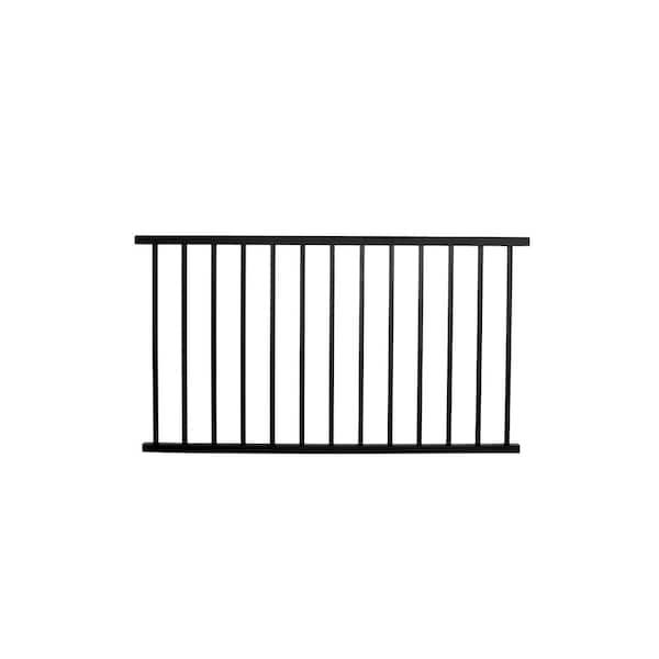 WESTBURY 60 in. x 36 in. Black Aluminum Tuscany Stair Railing Kit-Level ...