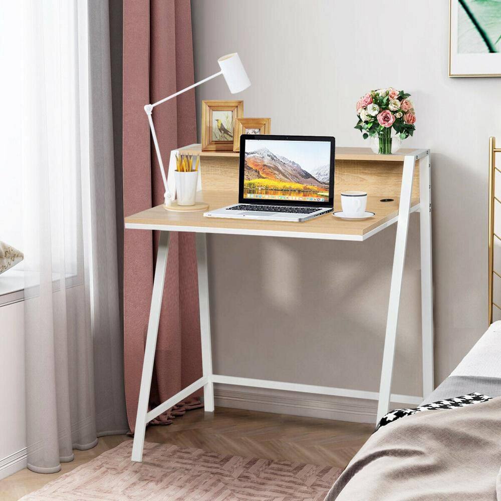 Reviews for Gymax Natural 31.5 in. Computer Desk PC Laptop Table