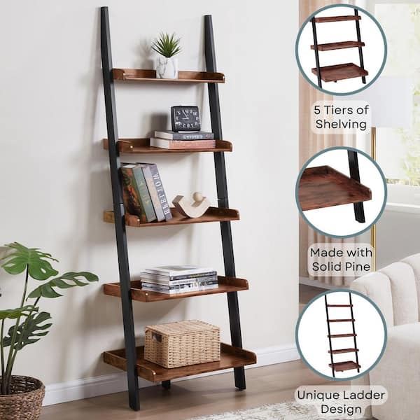 Convenience Concepts American Heritage 72 in. Barnwood/Black Wood
