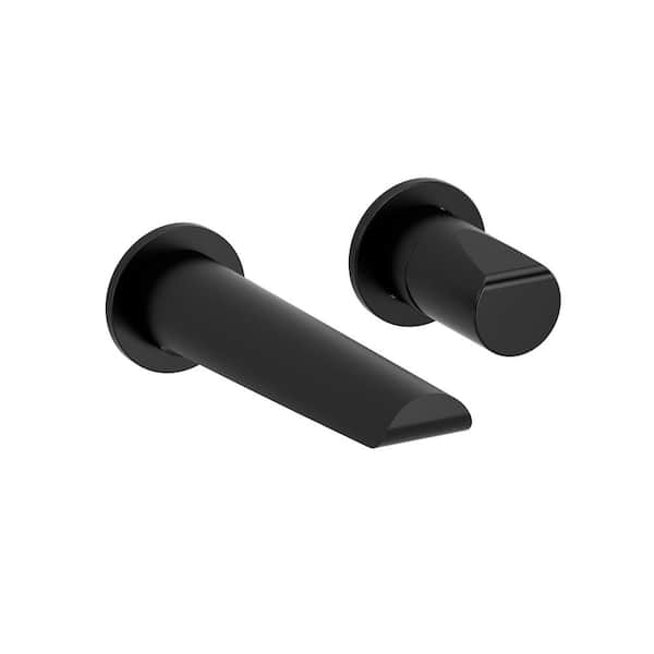 Parabola Single-Handle Wall Mount Bathroom Faucet in Black
