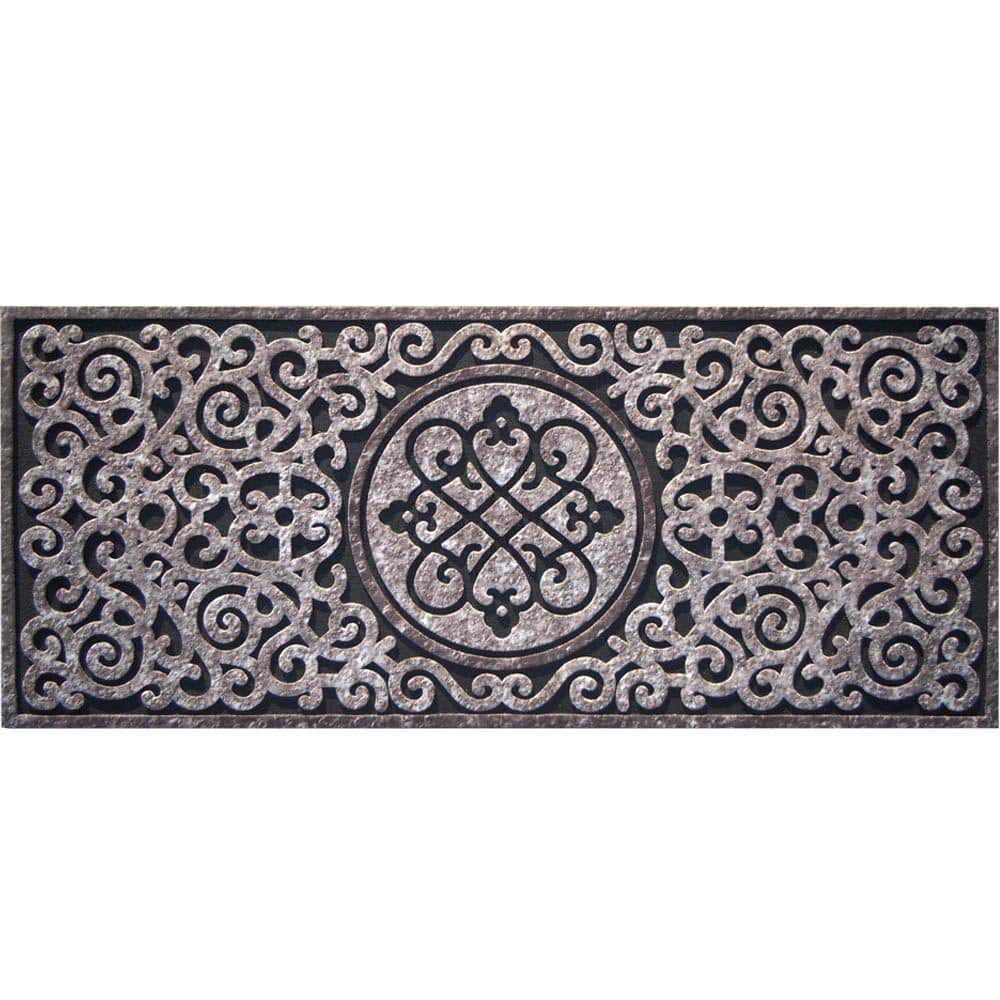 Apache Mills Sterling 20 in. x 47 in. Recycled Rubber Door Mat 60729172902000047 The Home Depot