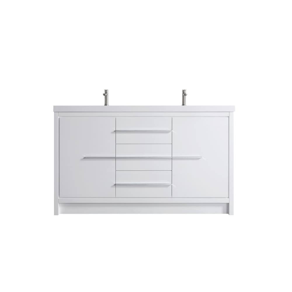 VSB Sintered Stone 59.25 in. W x 19.75 in. D x 35 in. H Double Sinks Freest
