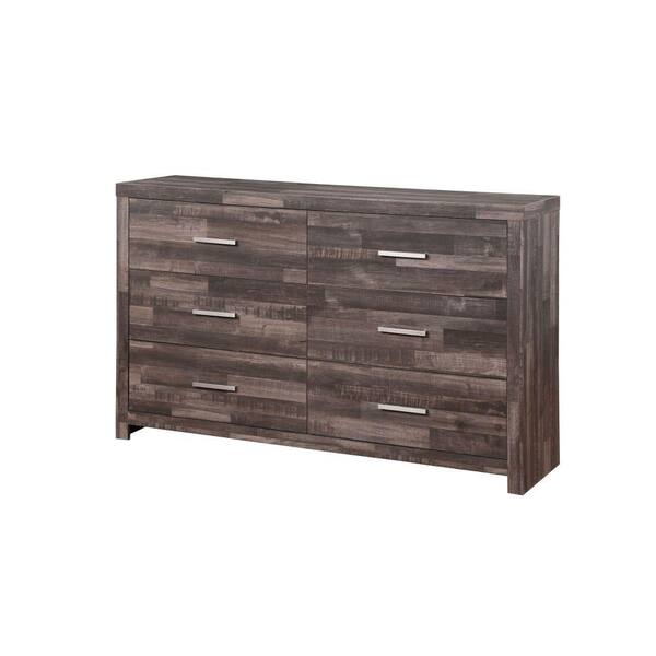 Benjara 15.63 in. Gray 6Drawer Wooden Dresser Without Mirror BM251268