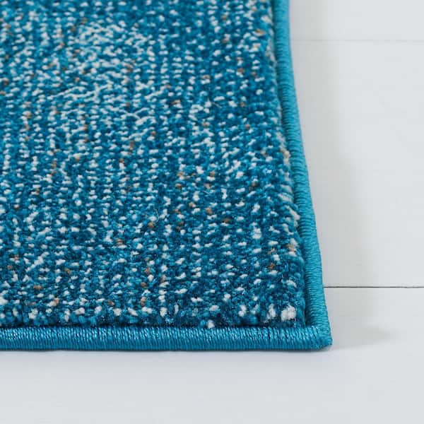 Glacier 2 ft. x 14 ft. Blue/Gold Abstract Geometric Runner Rug