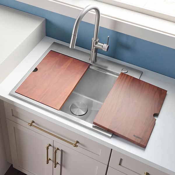 Alto 25 in. Drop-in Topmount 16-Gauge Stainless Steel Laundry Utility Workstaion Sink