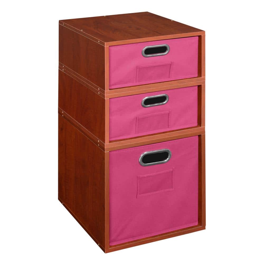 26 in. H x 13 in. W x 13 in. D Wood 3- Cube Organizer