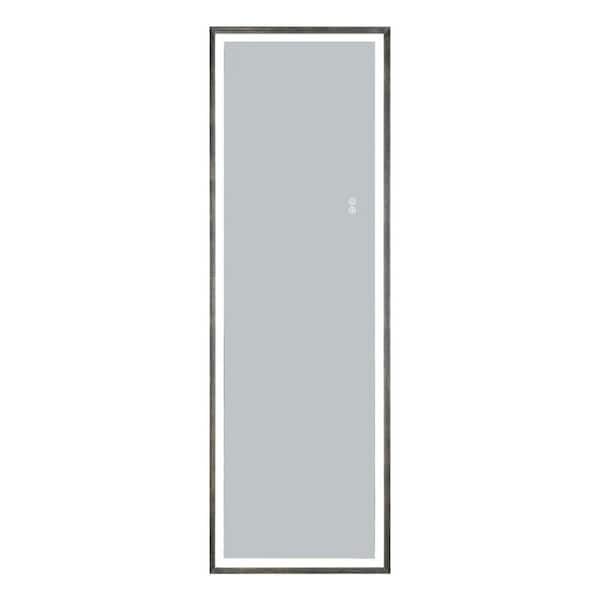 Amucolo 22 in. W x 65 in. H Rectangular Aluminum Framed Wall LED Light Full Body Bathroom Vanity Mirror in Antique Brass