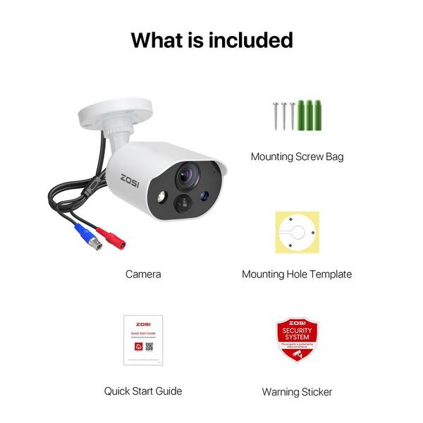 ZOSI 1080P FHD TVI Hardwired Home Security Camera with Audio