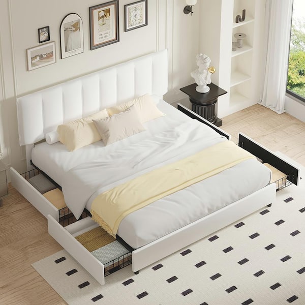 Amazon.com: Gizoon Queen Metal Platform Bed with Wooden
