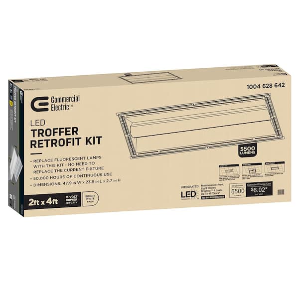 2 ft. x 2 ft. 20-Watt White Integrated LED Panel in Bright White, 4000K (4-Pack)