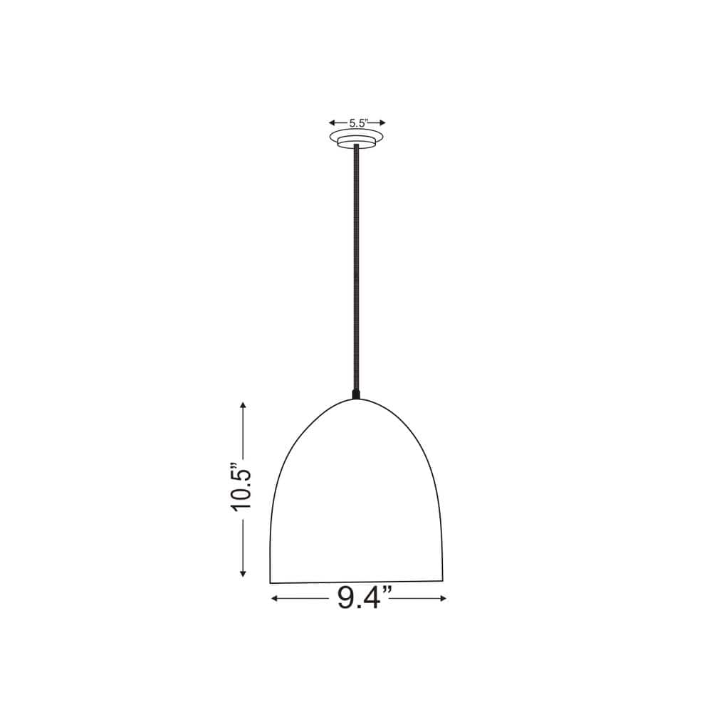 Mid-Century Modern Mint Dome Pendant Light 9.5"