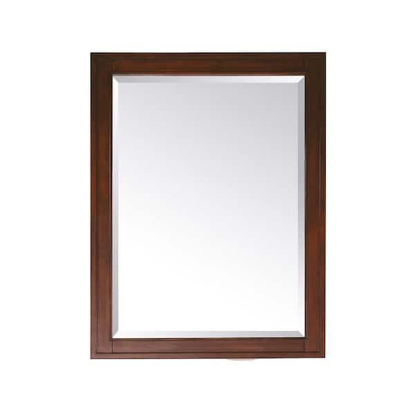 Madison 24 in. W x 32 in. H Rectangular Framed Wall Bathroom Vanity Mirror in Tobacco