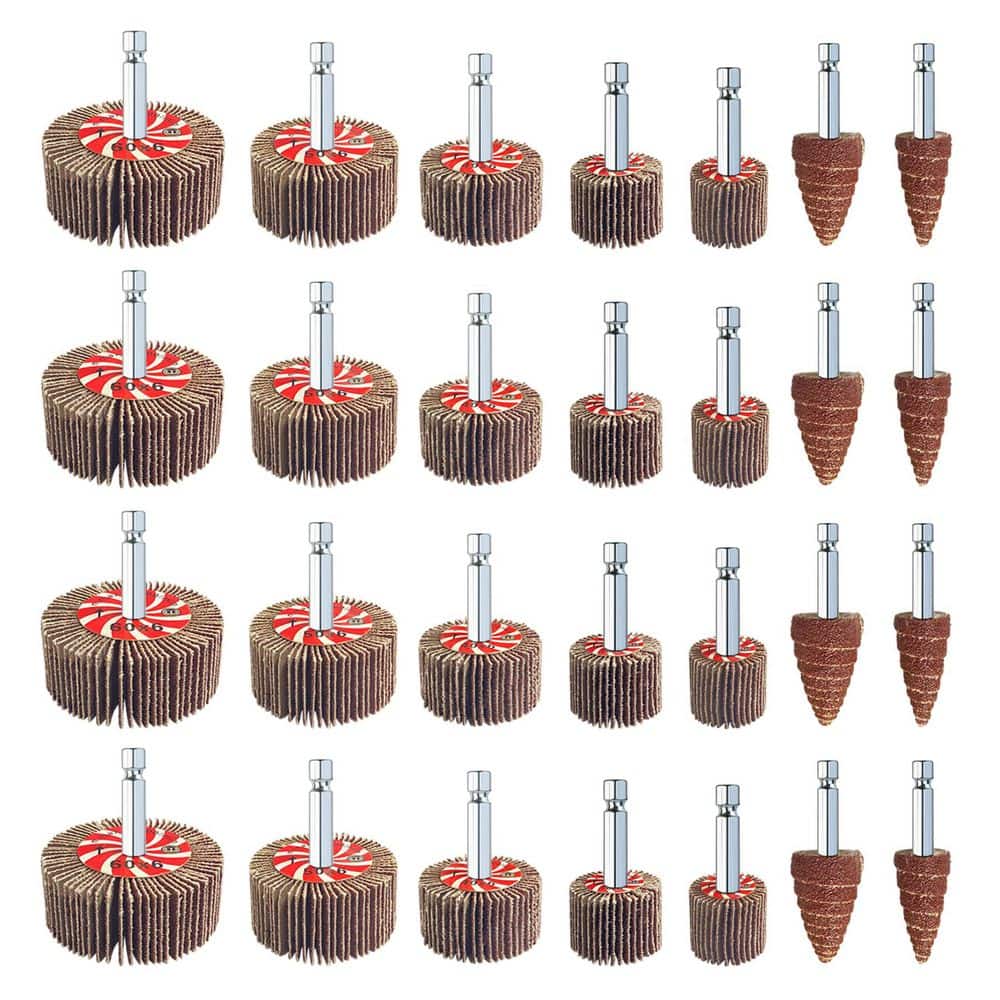 28 pcs Flap Wheel Sander Set 60 80 120 240 Grits for Drill 1/4 Inch Hex Shank Die Grinder Sanding Attachment price history on PriceWatchPro