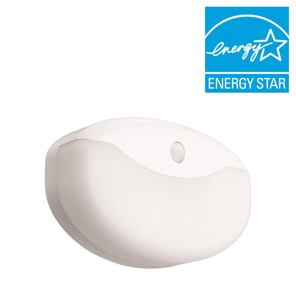 White Acrylic LED Motion Sensor Flush Mount Light