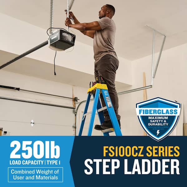 6 ft. Fiberglass Step Ladder (10 ft. Reach Height) with 250 lb. Load Capacity Type I Duty Rating