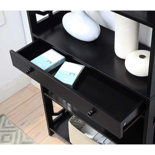 Convenience Concepts Omega 59.75 in. Black MDF 5 Shelf Standard