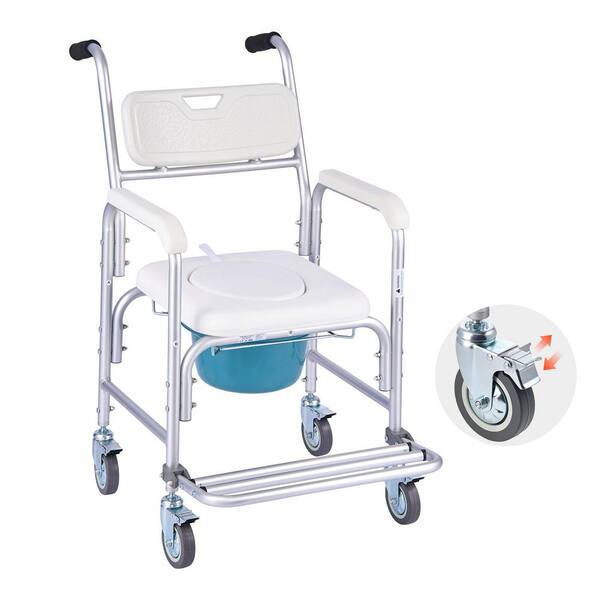 4-in-1 Mobility Assisted, 350 lbs. Capacity, for Mobility Bedside Commode Shower Wheelchair Toilet Seat Set, 2025 update