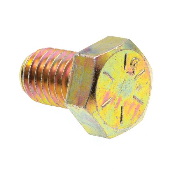 Prime-Line 1/2 in.-13 x 3/4 in. Grade 8 Yellow Zinc Plated Steel Hex Head Cap Screws (10-Pack)