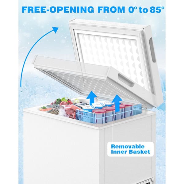 Garage Ready 20.67 in. 1.8 cu. ft. Manual Defrost Chest Freezer with Temperature Alarm Chest Freezer in White