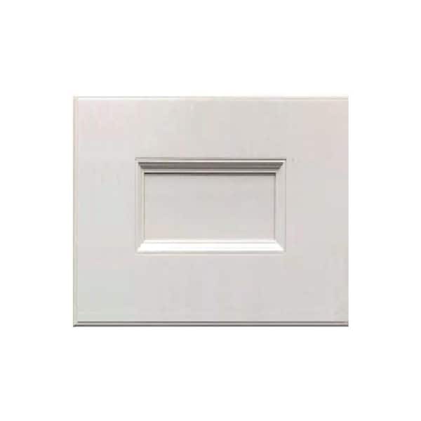 Kunal Kitchens Damascus Raised 13 in. W x 13 in. H x 0.25 in. D in French Vanilla Door Sample in Assembled Base Cabinet