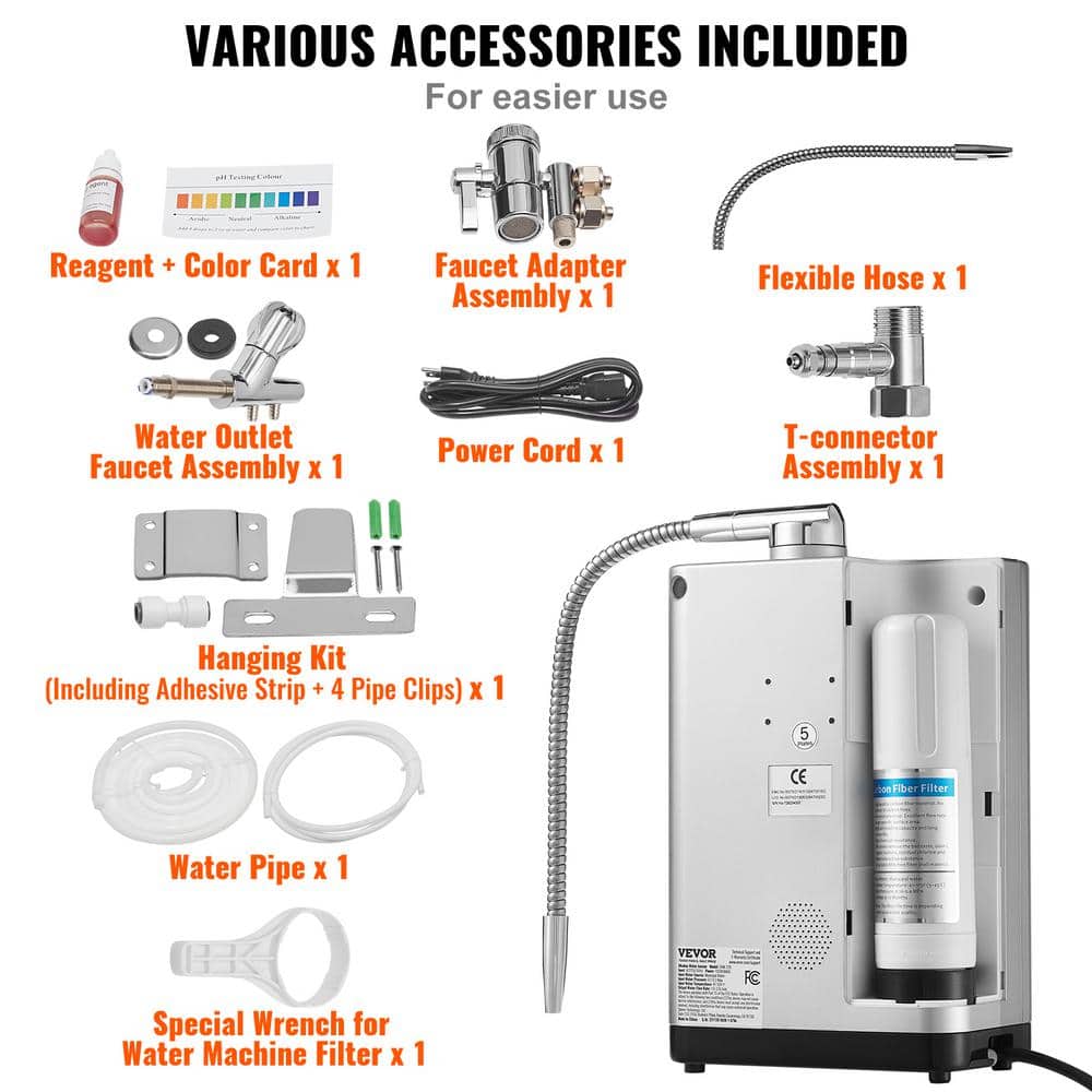 Silver Alkaline Water Ionizer Machine with LCD Display