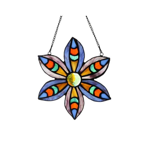 Green Flower Stained Glass Art Glass Window